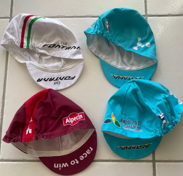 2 x Giordana Astana & 1 x Katusha Alpecin Pro Team Cycling Cap, 1xCicli Fontana 2