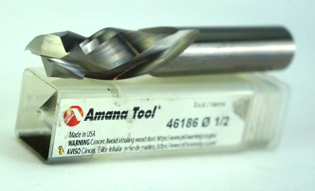 Amana 46186 Solid Carbide Compression Spiral 1/2 x 1-1/8 Router Bit 1/2 Shank