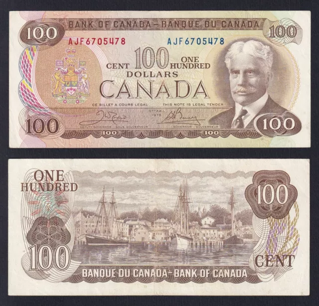 Banknotes Canada 100 Dollars 1975 P 91b BB VF+ A-10