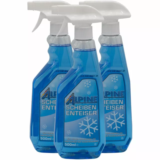 3x ALPINE Scheibenenteiser Scheiben Enteiser Enteiserspray Sprühenteiser 500ml