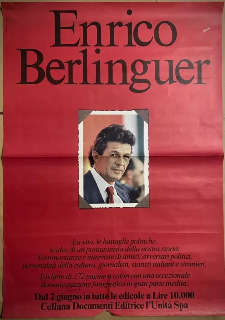 Enrico Berlinguer - Poster politico originale- 1985 -