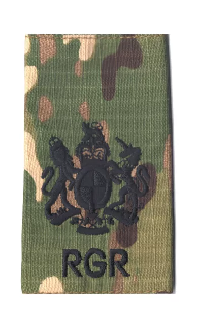 Pair Black on Multicam / MTP Match RGR Royal Gurkha Rifles Rank Slides