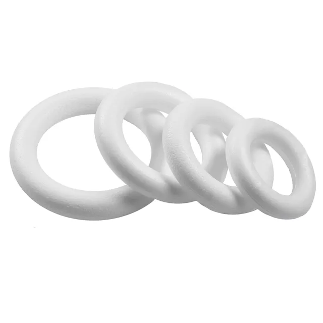 1 Styropor Ring, Vollform, weiß, verschiedene Größen - Kreis Rohling DIY (1,85€/ 2