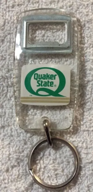 Quaker State Bottle Opener Key Chain Key Ring Advertising Vintage