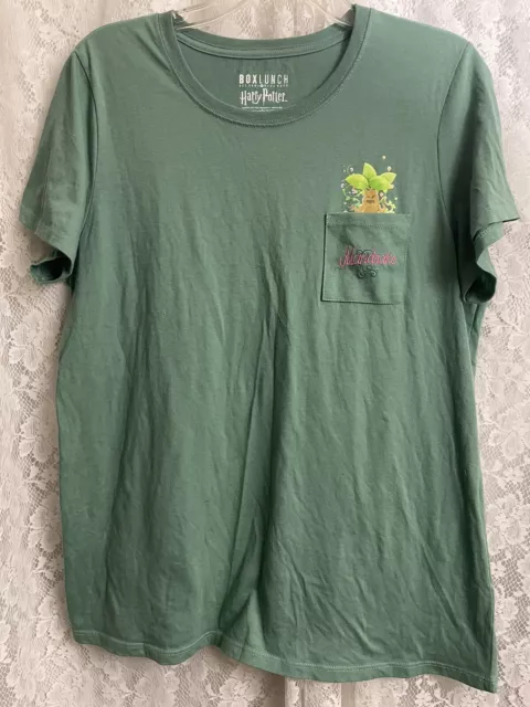 Camiseta Boxlunch Harry Potter Top Verde Talla XL Mangas Cortas Mandrágora