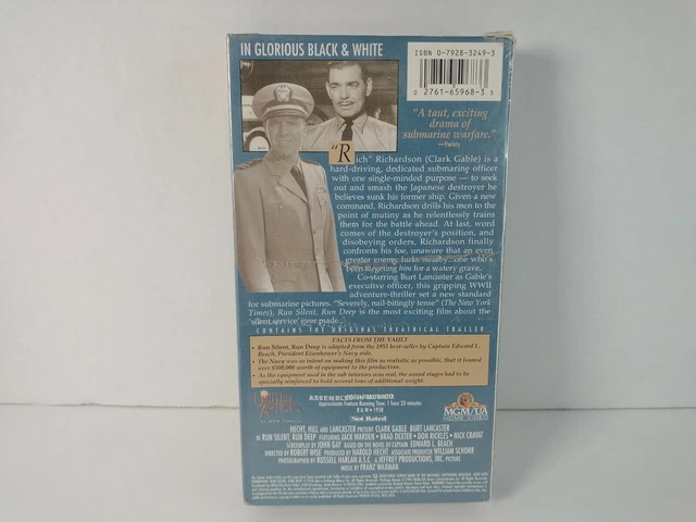RUN SILENT, RUN Deep (VHS, 1996, Vintage Classics) Clark Gable Movie ...