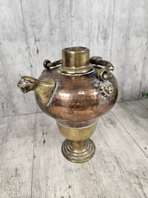 Antique Tibetan Indian copper brass ewer Samovar Basin Boiler Water Jug Prop