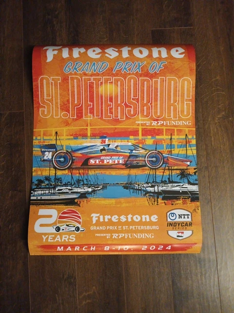 RARE OFFICIAL FIRESTONE Grand Prix 2024 St Petersburg FL Poster 18x23