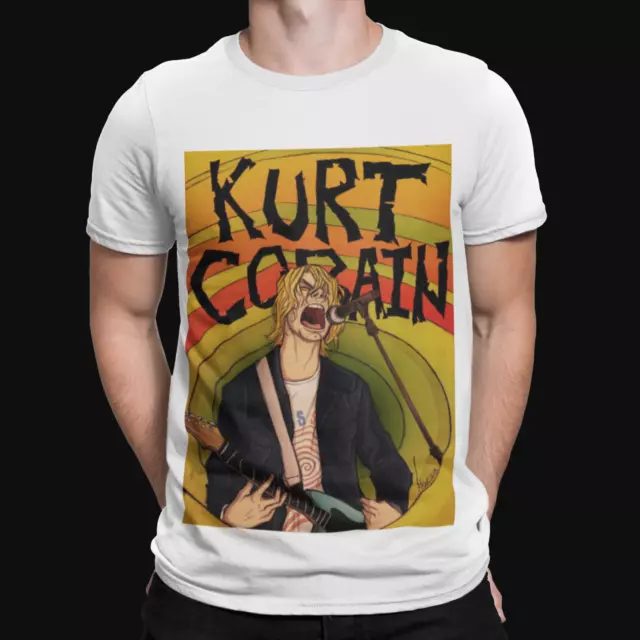 Kurt Cobain Cartoon T-Shirt - Music Retro Cool Funny Rock Band TV Movie Top Tee