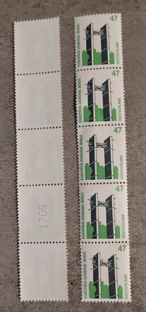 SWK 47 Pfg, 5er Streifen aus Bogen/Rolle , MiNr 1932, Sehenswürdigk., postfrisch