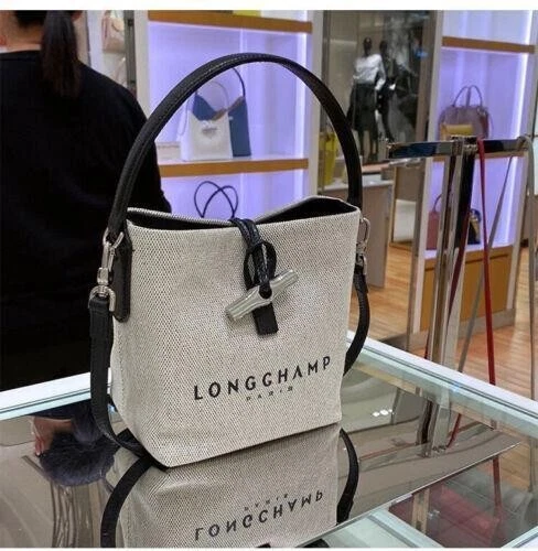 NEW Womens Longchamp Le Pliage Canvas Ecru handbag Tote Shoulder Bag