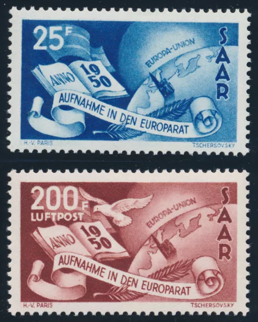 SAARLAND 1950, MiNr. 297-298, 297-98, tadellos postfrisch, Mi. 230,-