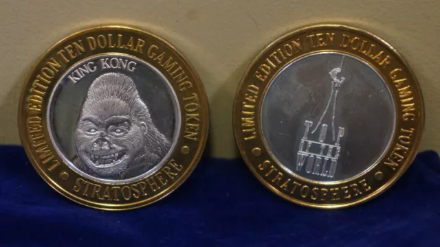 2-1996 Limited Edition $10 Casino Token Stratosphere King Kong-Top of the world 2