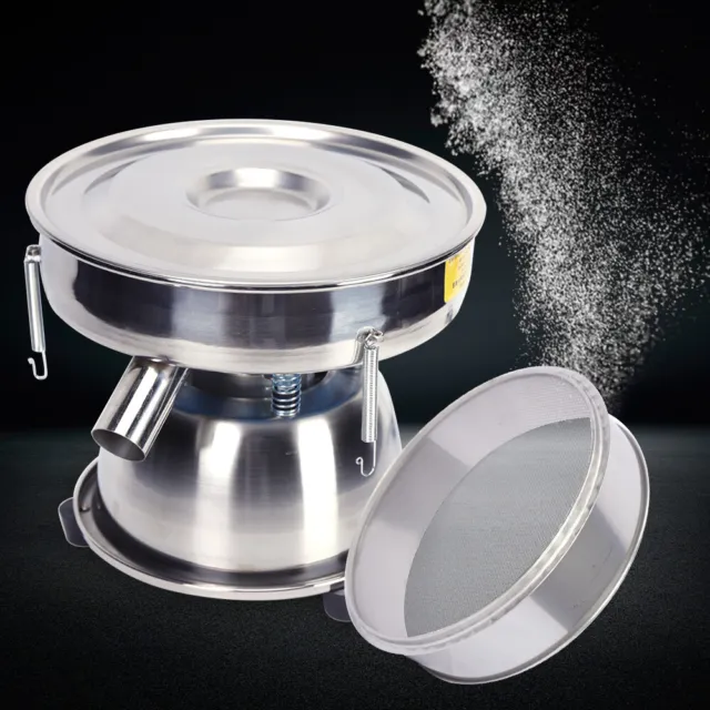 Electric Vibrating Sieve Machine Powder Sifter Shaker 50+80 Mesh Stainless Steel