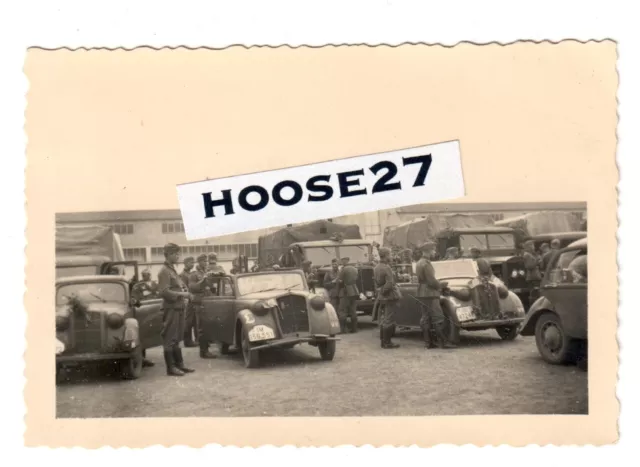 Foto WH Abmarsch Fahrzeuge Nachrichtenlehrregiment Halle 16.05.1940 9x6cm orig.