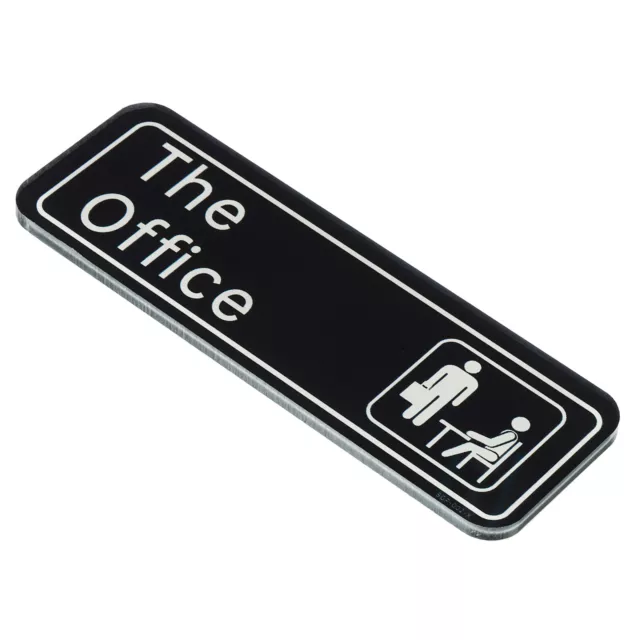 The Office Cartello,Acrilico 6"x2" Auto Adesivo Porta Cartello Impermeabile,Nero