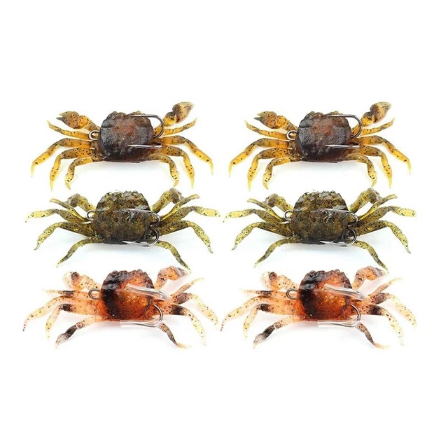 Leurres Crabe 3D - 10 Appâts Artificiels Avec Hameçons Pour Pêche En Mer
