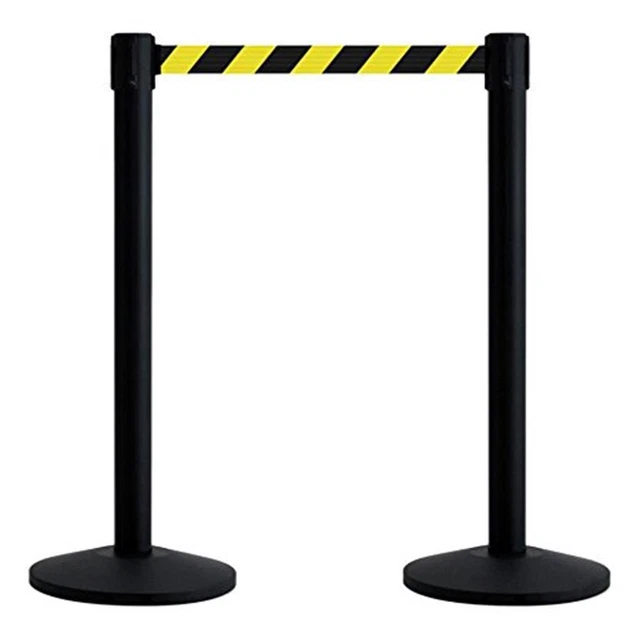 Queue Way - QWAYPOST-33-D4 - Black Post, 2" Wide, 7'6" Length Chevron Black & Ye