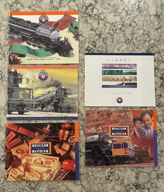 1999 Lot of 5 Lionel Catalogs: Preview, Vol 1, Vol 2, Vol 3, Heritage. Exc Cond