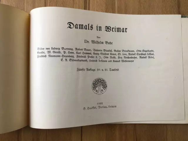 Wilhelm Bode: Damals in Weimar Antik von 1922 2