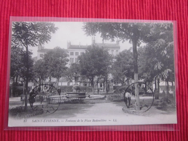 Cpa Written Stamp Saint Etienne Fontaine De La Place Badouillere 42 Loire