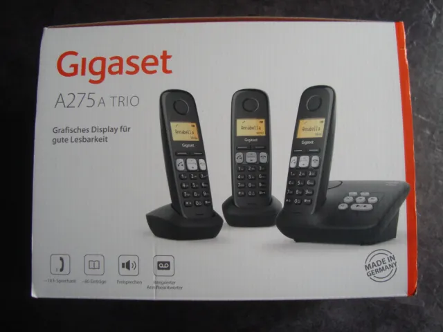 Gigaset A275A Trio Schnurloses Festnetz DECT-Telefon mit AB Neu und OVP