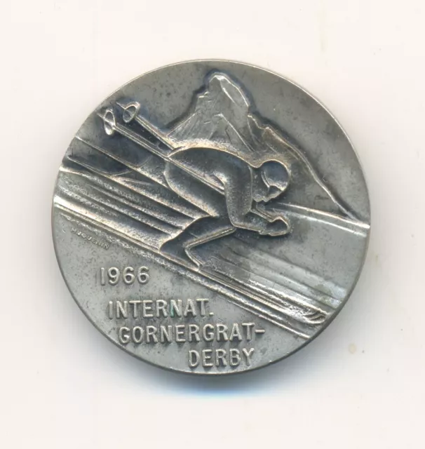 1966 INTERNAT. Gornergrat Derby Alpine Ski abzeichen pin Huguenin Locle Swiss