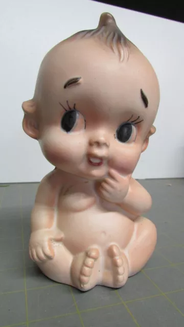 Vintage Kewpie Doll Baby Ceramic Head Vase Planter Nursery Japan 7"