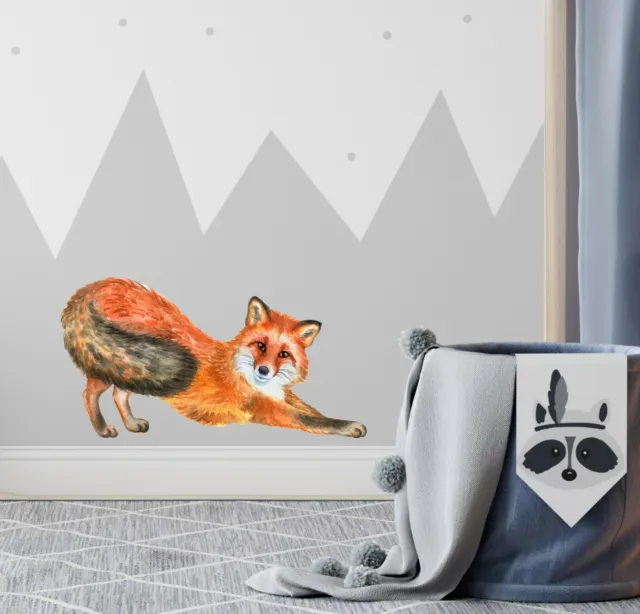 Fox #2 Wall Decal Watercolor Removable Vinyl Sticker Woodland Animals Nursery