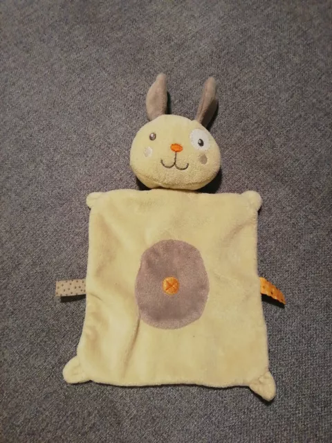 O/ Doudou plat Chien jaune gris taupe beige orange cocard croix Nicotoy Simba