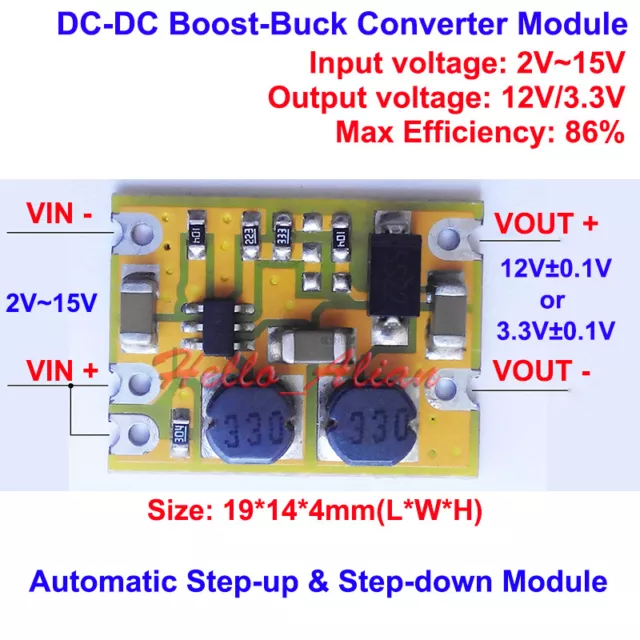 DC-DC Boost Step-up Buck Step-down Converter 3.3V 5V 9V 12V Power Supply Module