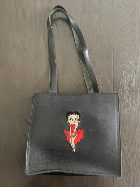 Black Betty Boop leather tote purse vintage Betty Boop Signature pose