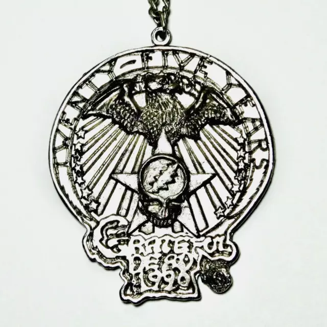 Grateful Dead Pendant Necklace Medallion 1990 Tour Issue Twenty-Five Years GDM