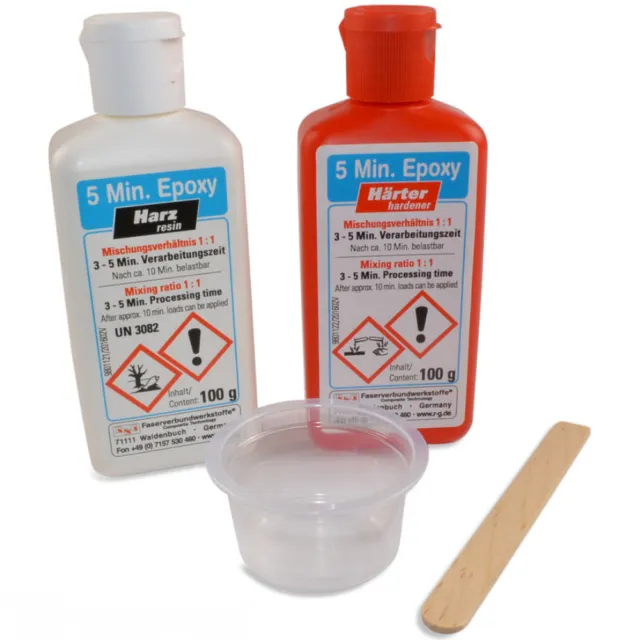 2 Componentes Pegamento Adhesivo Epoxi 200g 5 Minutos Rápido Resina R&G