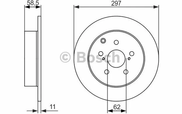 2x BOSCH Disques de Frein Arrière Plein 297mm pour TOYOTA VERSO 0 986 479 574