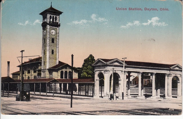 Dayton, Ohio - Union Station - Vintage Post Card
