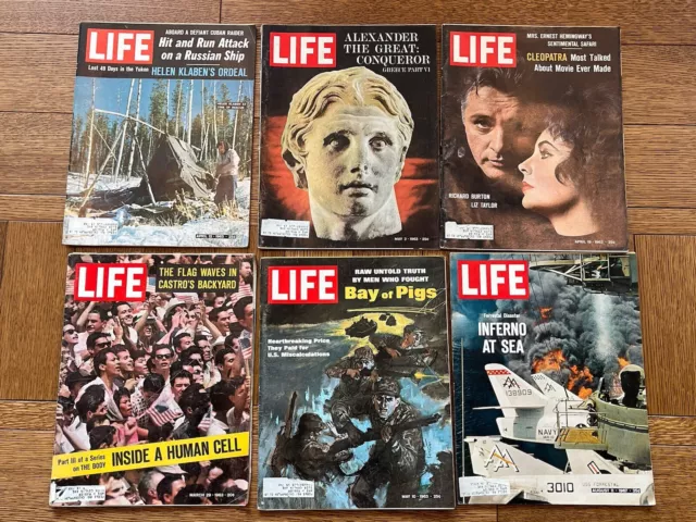 Qty 6 Vintage 1963 & 1967 Life Magazine History Lifestyle Pictures Ads Photo LOT