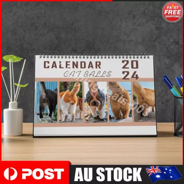 2024 Cat Buttholes Wall Calendars 12 Month Hilarious Prank Gift for Cat Lovers