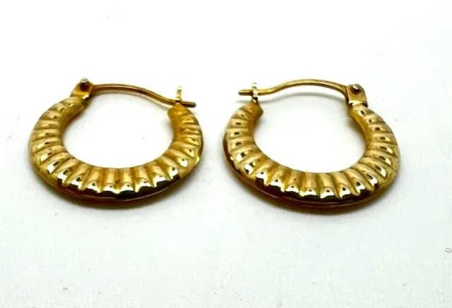 10K YELLOW GOLD Hoop Earrings $49.00 - PicClick