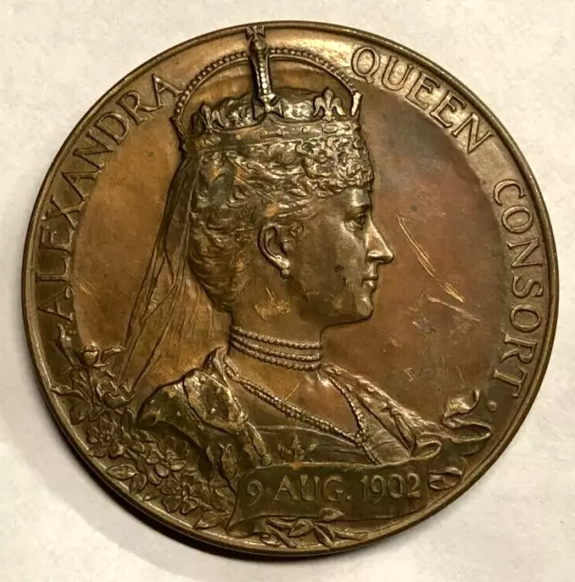 Great Britain, 1902, King Edward VII Coronation Medal, Huge, Bronze and Heavy ! 2