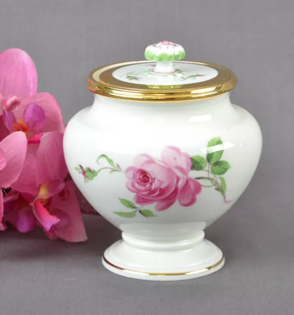 Meissen Zuckerdose Rote Rose Schwanenhals um 1910 - 1. Wahl 德國 麥森瓷器