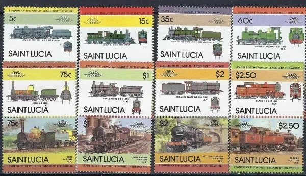 St Lucia 711-18 MNH 1985 Locomotives (mm1153)