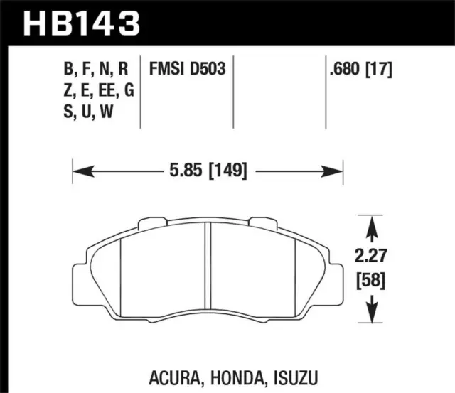 Hawk Performance HB143F.680-CG HPS Disc Brake Pad