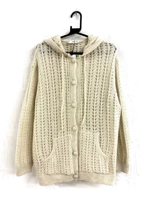 BNWT MANGO Cream Beige Cosy Hooded Pocket Knitted Cardigan Plus Size 18 XL