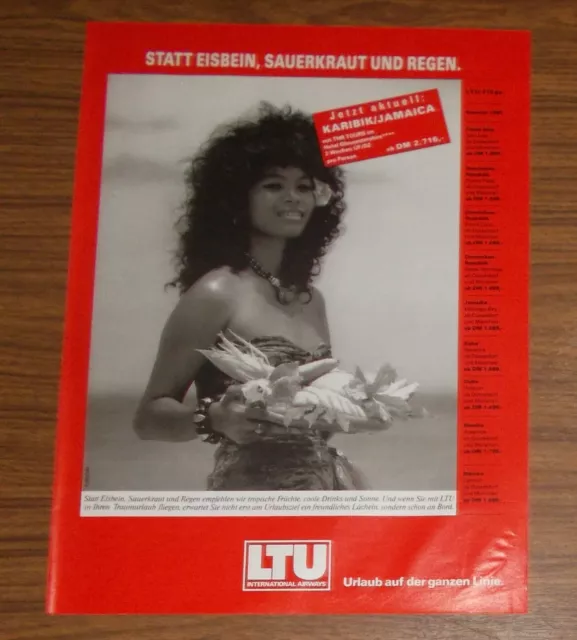 Seltene Werbung LTU - Statt Eisbein Sauerkraut und Regen 1992