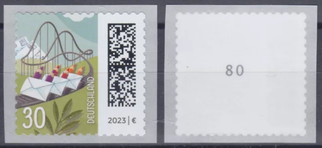 Bundesrepublik 3740 R ** 40 C. Welt der Briefe, selbstklebend mit Zählnummer