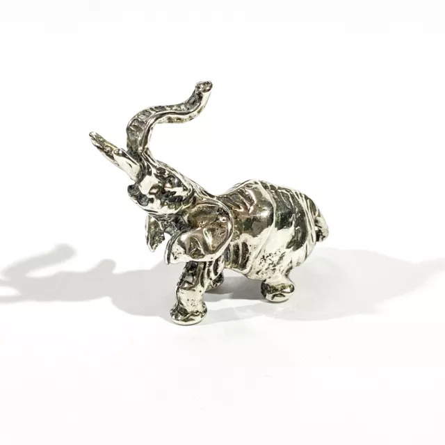 vintage solid silver elephant miniature ,  hallmarked italian figurine