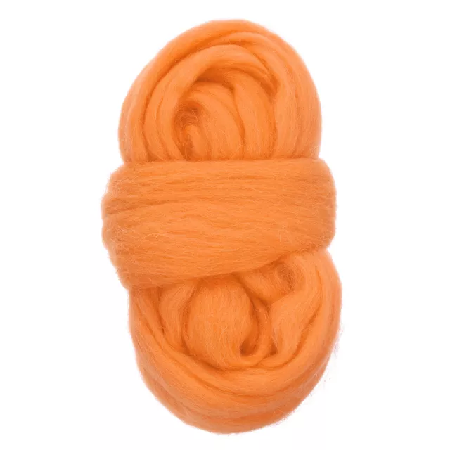 Needle Felting Wool, 1.76oz Wool Roving Yarn, Orange