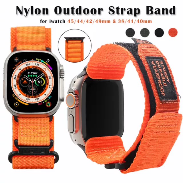 Band Nylon Strap Bracelet Canvas for Apple Watch 49mm Ultra 8 7 6 Sport Loop