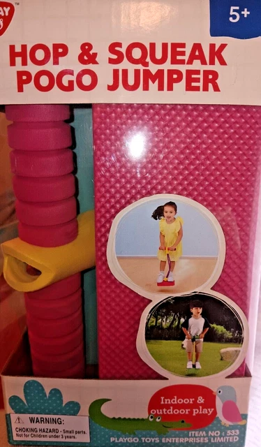 Hop and Squeak Pogo Jumper For Kids 5+ Pogo Stick Pink Indoor or Outdoor  NEW